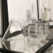 Whiskeykaraff Diamant med 4 Glas & Träplatta, 0,75 liter